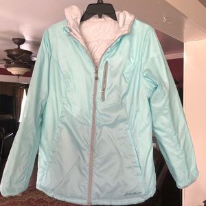 Eddie Bauer Reversible Hooded Windbreaker Jacket M
